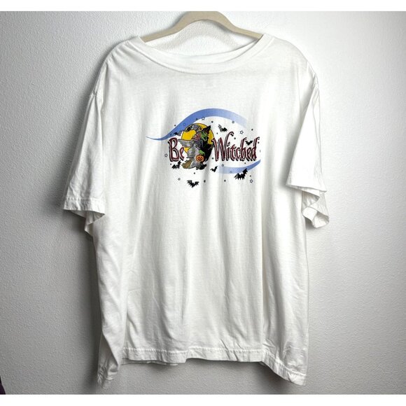 Happy Halloween "Be Witched" Graphic T-Shirt 4XL 26W/28W Cotton Bats Tee - Picture 1 of 6